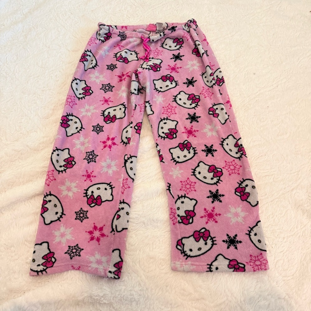 Hello Kitty Pink Snowflake Pajama Bottoms